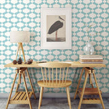 2782-24543 Ashbury Turquoise Retro Wallpaper