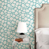 2782-24555 Astrid Turquoise Floral Wallpaper