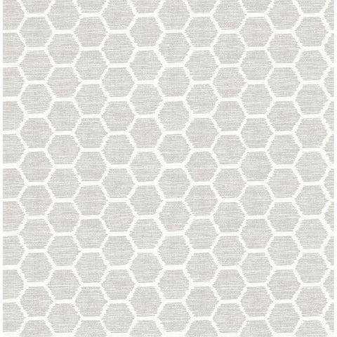  2793-24713 Aura Platinum Honeycomb Wallpaper