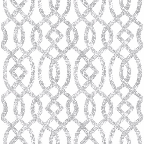  2793-24722 Ethereal Silver Trellis Wallpaper