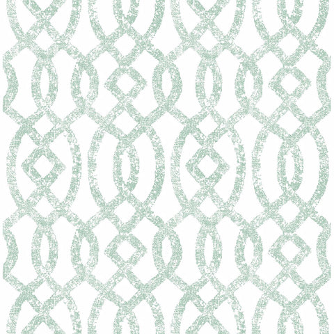  2793-24726 Ethereal Sea Green Trellis Wallpaper