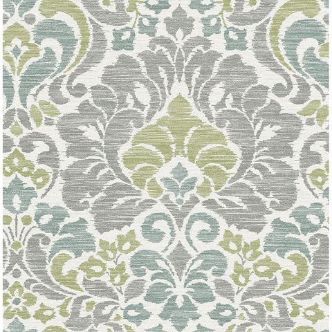 2793-24733 Garden of Eden Green Damask Wallpaper