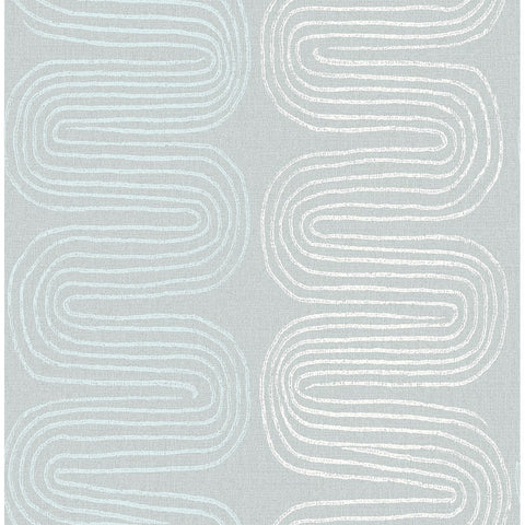  2793-24743 Zephyr Light Blue Abstract Stripe Wallpaper