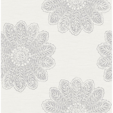 2793-24747 Sol Light Grey Medallion Wallpaper