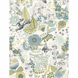 2821-12803 Whimsy Green Fauna Wallpaper
