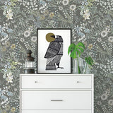 2821-12905 Full Bloom Taupe Floral Wallpaper