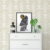 2821-25100 Akira Beige Leaf Wallpaper