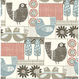 2821-25117 Hennika Coral Patchwork Wallpaper