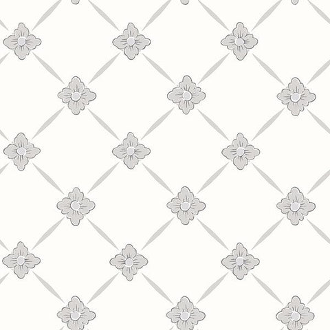 2827-4505 Linne Light Grey Geometric Floral Wallpaper