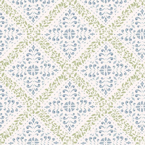 2827-4516 Nyborg Blue Ornamental Geometric Wallpaper