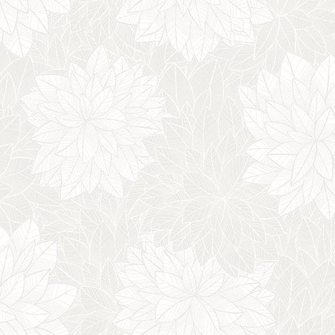 2827-7186 Foliage Grey Floral Wallpaper
