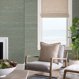 2829-82037 Batad Green Grasscloth Wallpaper