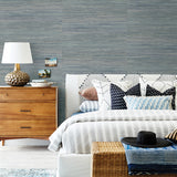 2829-82040 Pattaya Blue Grasscloth Wallpaper