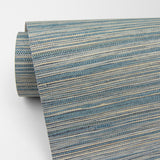 2829-82040 Pattaya Blue Grasscloth Wallpaper