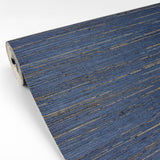 2829-82042 Pattini Indigo navy blue Natural Grasscloth Wallpaper