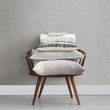 2829-82052 In the Loop Grey Faux Grasscloth Wallpaper