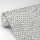 2829-82052 In the Loop Grey Faux Grasscloth Wallpaper