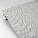 2829-82052 In the Loop Grey Faux Grasscloth Wallpaper