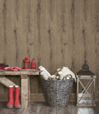 2835-514421 Meadowood Brown Wide Plank Wallpaper