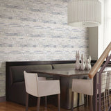 2838-IH2253 Makayla Grey Distressed Stripe Wallpaper