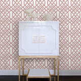 2861-25705 Traverse Red Trellis Wallpaper