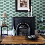 2861-25753 Lotus Green Floral Fans Wallpaper
