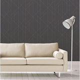 2889-25204 Torpa Charcoal Geometric Wallpaper