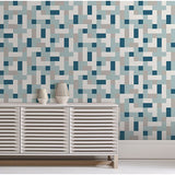 2889-25221 Alby Blue Geometric Wallpaper