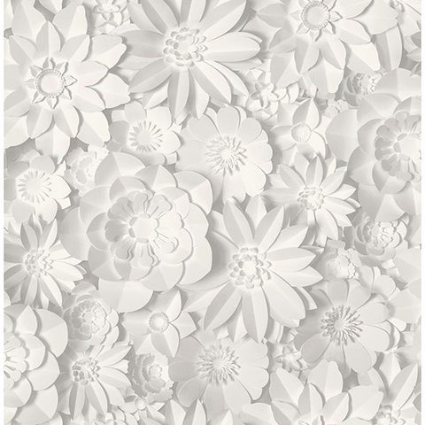 2900-42554 Dacre White Floral Wallpaper