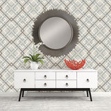 2901-22649 Saltire Emile Taupe Lattice Wallpaper