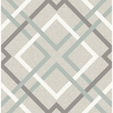 2901-22649 Saltire Emile Taupe Lattice Wallpaper