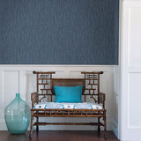 2901-25423 Raffia Thames Blue Faux Grasscloth Wallpaper