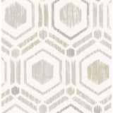 2901-25434 Borneo Light Grey Geometric Grasscloth Wallpaper