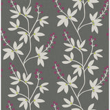 2901-25439 Linnea Elsa Charcoal Botanical Trail Wallpaper