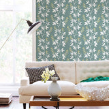 2901-25440 Linnea Elsa Teal Botanical Trail Wallpaper