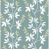 2901-25440 Linnea Elsa Teal Botanical Trail Wallpaper