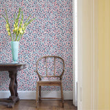 2901-25443 Giverny Red Miniature Floral Wallpaper