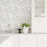2902-25501 Instep Platinum Abstract Geometric Wallpaper