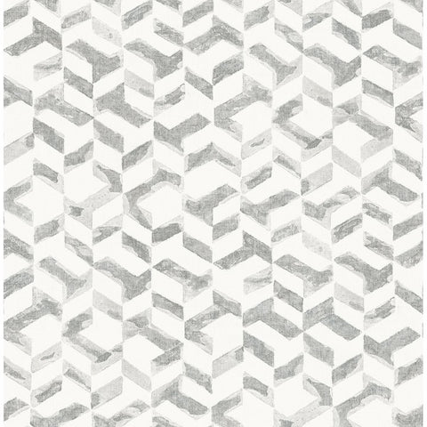 2902-25501 Instep Platinum Abstract Geometric Wallpaper