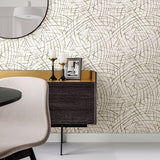 2902-25505 Willy Nilly Gold Brushstrokes Wallpaper