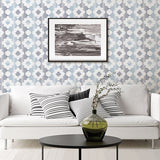 2902-25521 Babylon Blue Abstract Floral Wallpaper