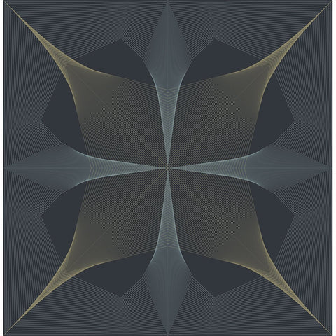 2902-25526 Radius Navy Geometric Wallpaper