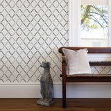 2902-25534 Allotrope Charcoal Linen Geometric Wallpaper