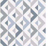 2902-25541 Seesaw Slate Geometric Faux Linen Wallpaper