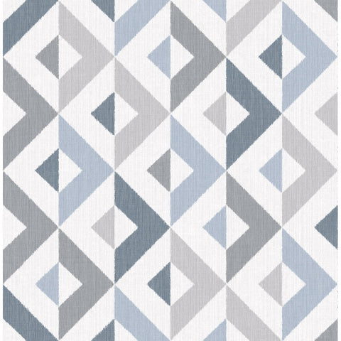 2902-25541 Seesaw Slate Geometric Faux Linen Wallpaper