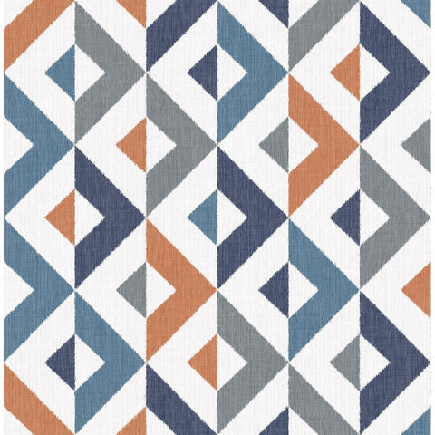 2902-25542 Seesaw Multicolor Geometric Faux Linen Wallpaper