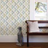 2902-25544 Seesaw Grey Geometric Faux Linen Wallpaper