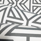 2902-87331 Flocking gray off white Flocked geo maze flock velvet Geometric lines Wallpaper