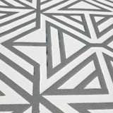2902-87331 Flocking gray off white Flocked geo maze flock velvet Geometric lines Wallpaper