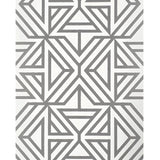 2902-87331 Flocking gray off white Flocked geo maze flock velvet Geometric lines Wallpaper